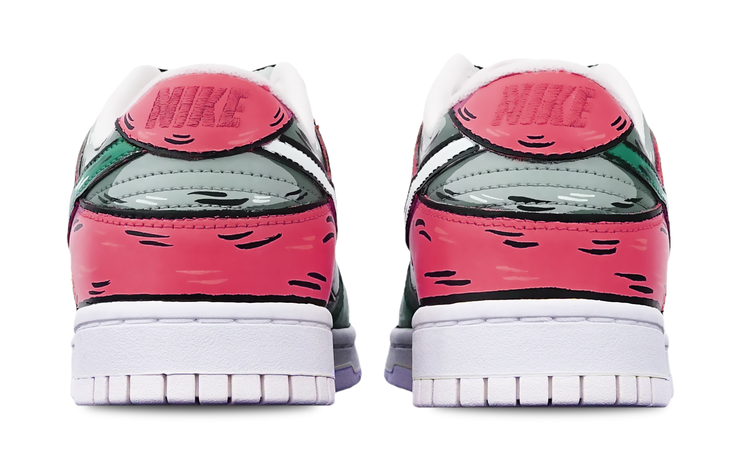 Shop 【定制球鞋】 Nike Dunk Low 二次元線條 鯊魚導彈 手繪 限量特殊鞋盒 低幫 板鞋 GS 灰綠紅