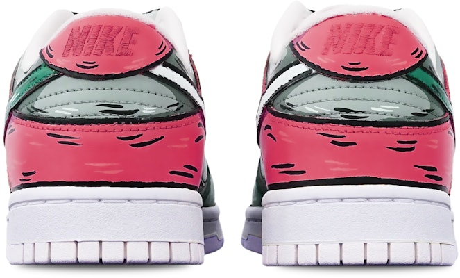 【定制球鞋】 Nike Dunk Low 二次元線條 鯊魚導彈 手繪 限量特殊鞋盒 低幫 板鞋 GS 灰綠紅 Shop 【定制球鞋】 Nike Dunk Low 二次元線條 鯊魚導彈 手繪 限量特殊鞋盒 低幫 板鞋 GS 灰綠紅