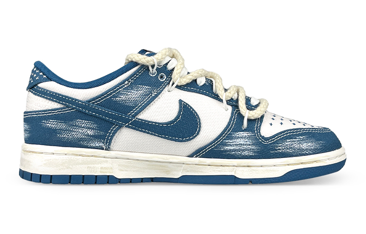 Order [Kasot Custom] Nike Custom x Dunk Low 'Smiley Biru Putih' DV0834-101(Team叁-男蓝冠解构)