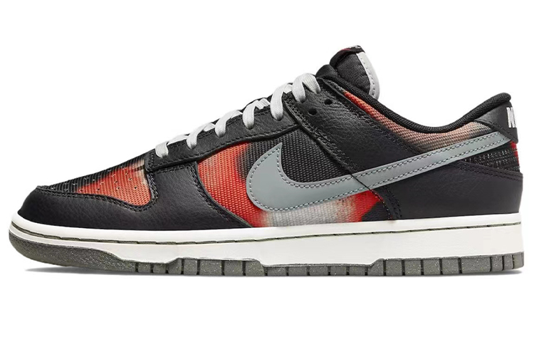 Details for 【客製化球鞋】Nike Dunk Low 野鶴製造 復古未來系列 塗鴉風 賽博朋客 耐磨 低筒 板鞋 男款 黑紅 特別禮盒版