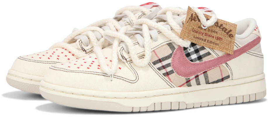 【定製球鞋】Nike 解構綁帶 氧化做舊 格子 高級 復古 休閒 低幫 板鞋 男女同款 米色 Lookbook 【定製球鞋】Nike 解構綁帶 氧化做舊 格子 高級 復古 休閒 低幫 板鞋 男女同款 米色