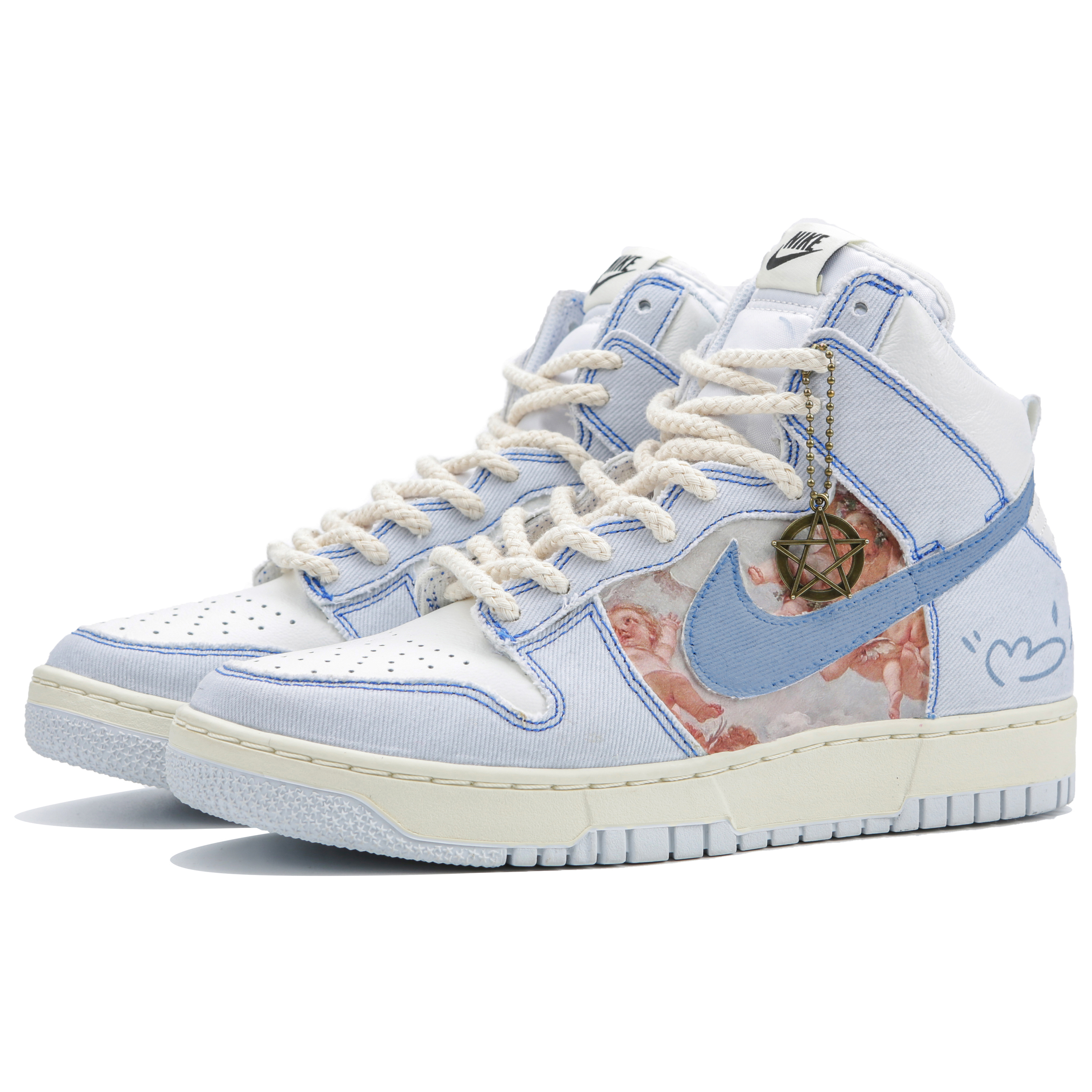 [Custom Shoes] Nike Dunk High 1985 'Blue Angel Renaissance Painting' 圖 3