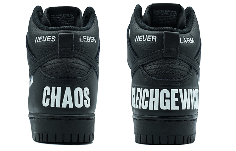 Shop 【定制球鞋】耐吉 Dunk High 1985 哑光 解構 機能風 機械風 暗黑 VIBE 塗鴉 簡約 高幫 板鞋 男女同款 黑白