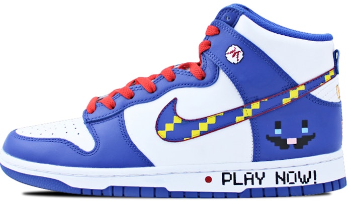 【訂製球鞋】Nike Dunk High 電玩像素 遊戲 高幫 板鞋 男女同款 白藍紅 Buy 【訂製球鞋】Nike Dunk High 電玩像素 遊戲 高幫 板鞋 男女同款 白藍紅