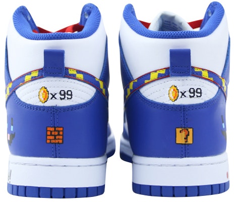 【訂製球鞋】Nike Dunk High 電玩像素 遊戲 高幫 板鞋 男女同款 白藍紅 Shop 【訂製球鞋】Nike Dunk High 電玩像素 遊戲 高幫 板鞋 男女同款 白藍紅