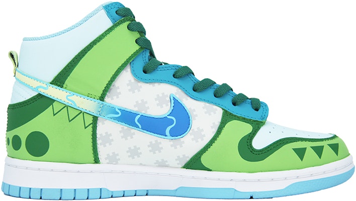 【客製化球鞋】Nike Dunk 復古小恐龍 特殊鞋盒 耐磨輕便防滑 高筒 滑板鞋 男款 藍綠 Lookbook 【客製化球鞋】Nike Dunk 復古小恐龍 特殊鞋盒 耐磨輕便防滑 高筒 滑板鞋 男款 藍綠