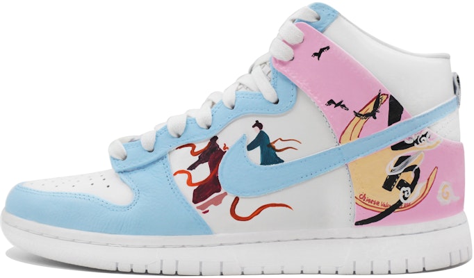 【訂製球鞋】Nike Dunk High 國風 休閒百搭 防滑耐磨 高筒 板鞋 男女同款 藍粉 Order 【訂製球鞋】Nike Dunk High 國風 休閒百搭 防滑耐磨 高筒 板鞋 男女同款 藍粉