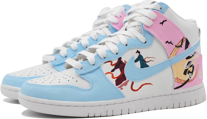 【訂製球鞋】Nike Dunk High 國風 休閒百搭 防滑耐磨 高筒 板鞋 男女同款 藍粉 Shop 【訂製球鞋】Nike Dunk High 國風 休閒百搭 防滑耐磨 高筒 板鞋 男女同款 藍粉