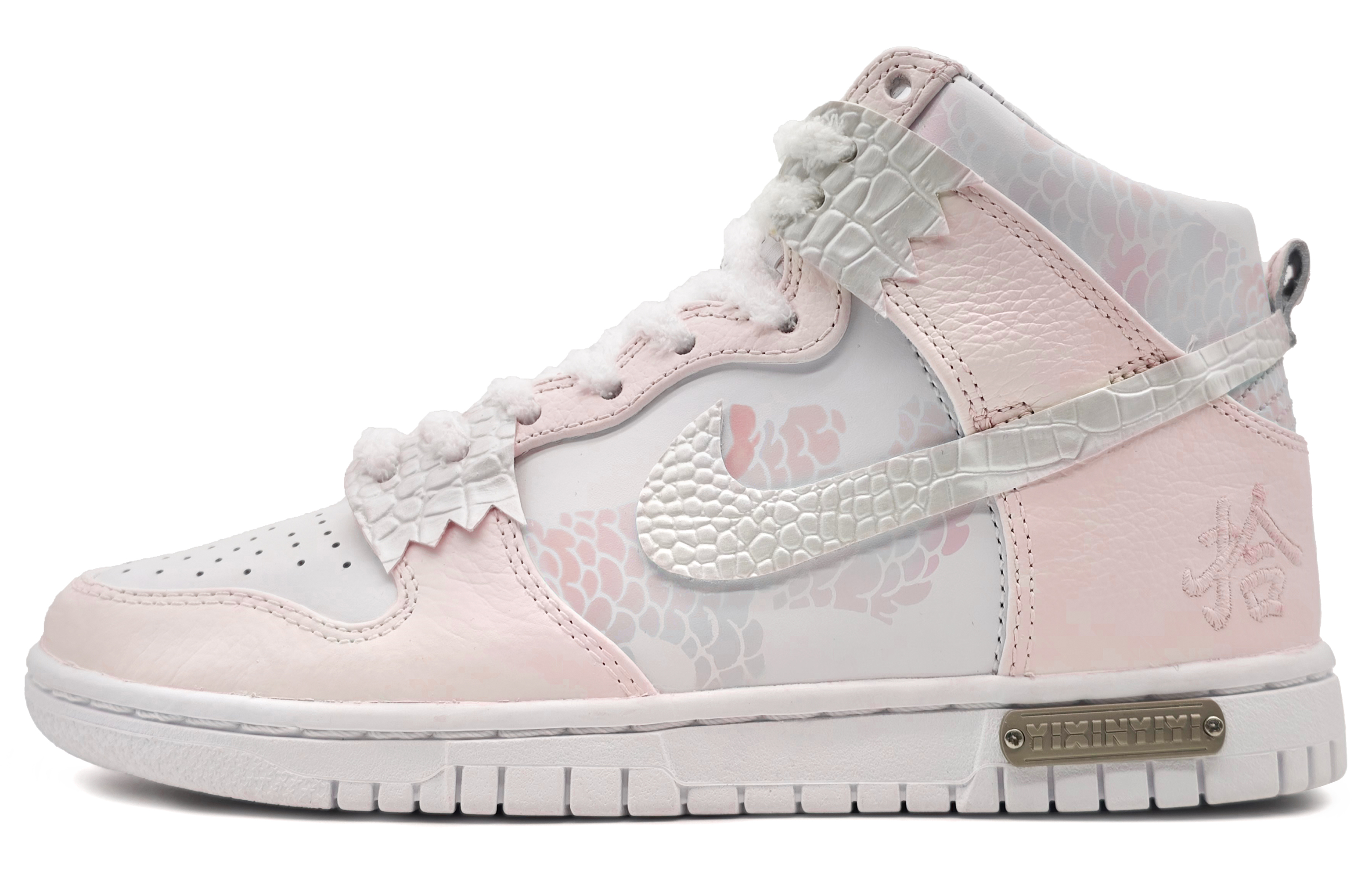 Order 【客製化球鞋】 Nike Dunk “拾”壹心製造 CNY龍年限定 龍潛雲淵 特殊鞋盒 藝術漸變 高筒 板鞋 男女同款 粉白
