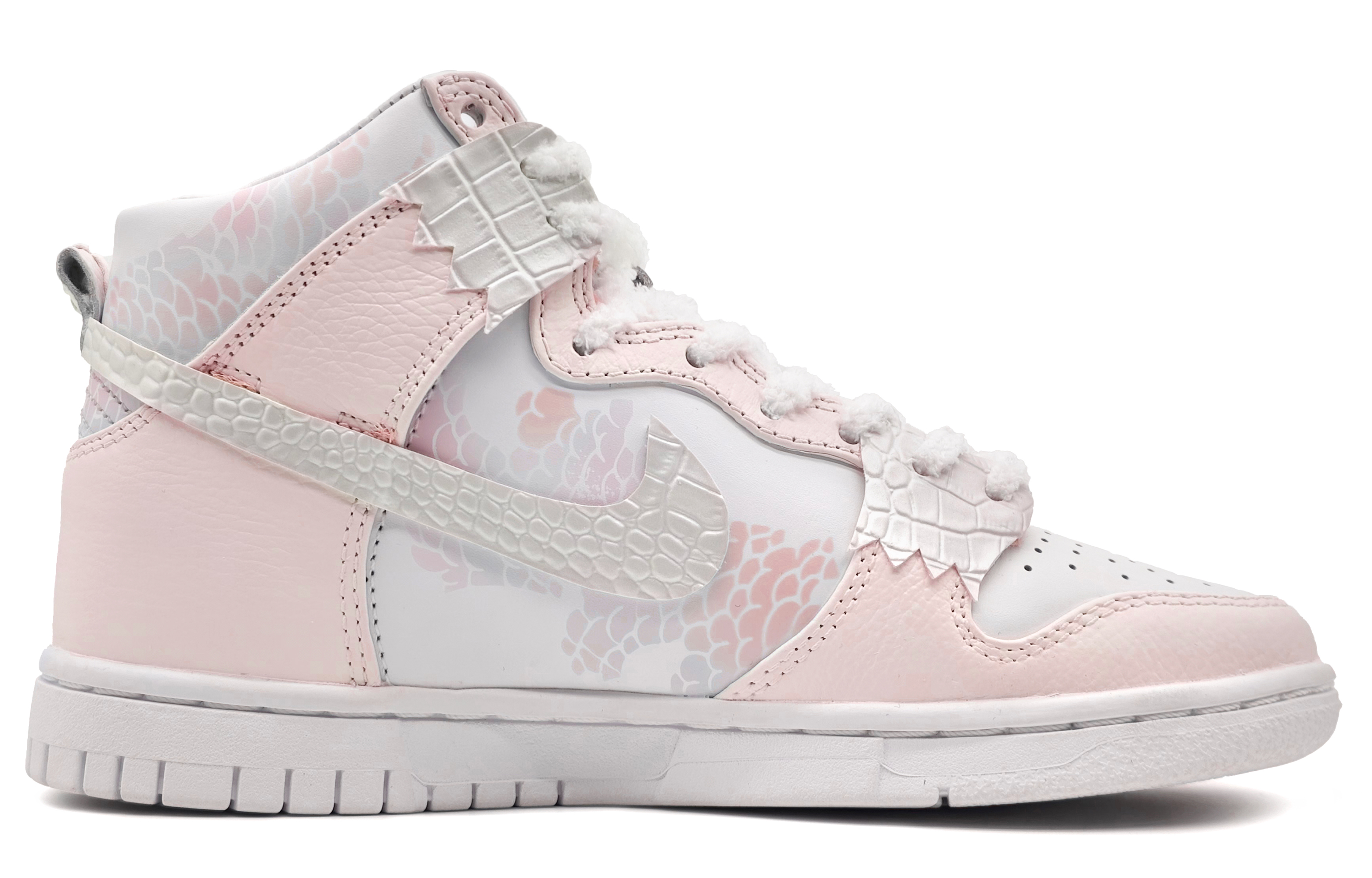 Lookbook 【客製化球鞋】 Nike Dunk “拾”壹心製造 CNY龍年限定 龍潛雲淵 特殊鞋盒 藝術漸變 高筒 板鞋 男女同款 粉白