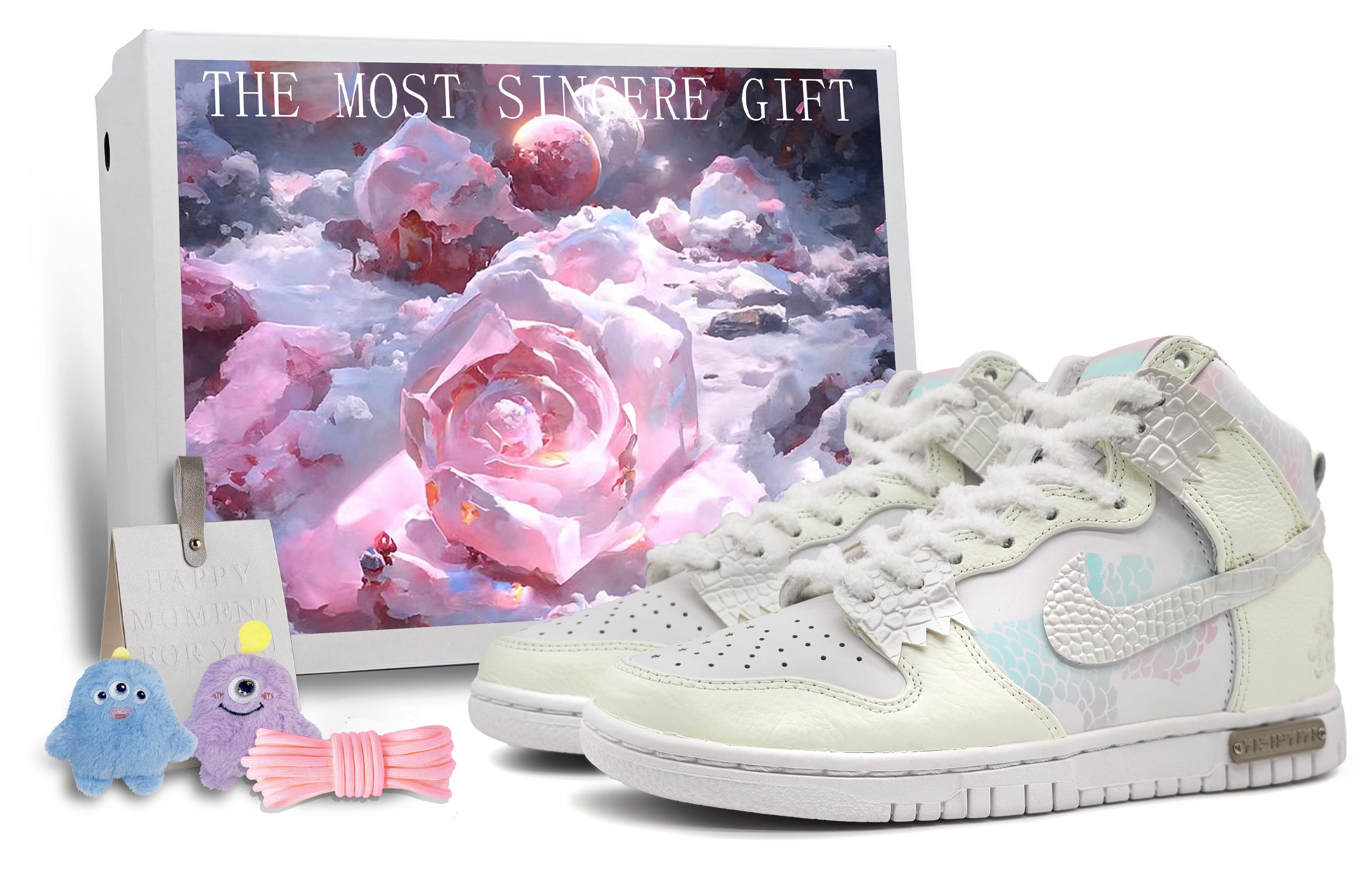 Buy 나이키 덩크 하이 '용의 해' 옐로우-그린-퍼플 (커스텀) DO2321-111(Team16-龙潜云渊黄青礼BX)