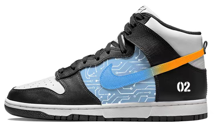Buy [Kasut Custom] Nike Dunk Tinggi 'Lakaran Siberpunk' DD1399-105(Team56-科技蓝图)