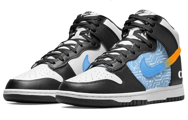 Lookbook [Kasut Custom] Nike Dunk Tinggi 'Lakaran Siberpunk' DD1399-105(Team56-科技蓝图)