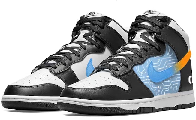 나이키 덩크 하이 '사이버펑크 청사진' (커스텀) DD1399-105(Team56-科技蓝图) Lookbook 나이키 덩크 하이 '사이버펑크 청사진' (커스텀) DD1399-105(Team56-科技蓝图)