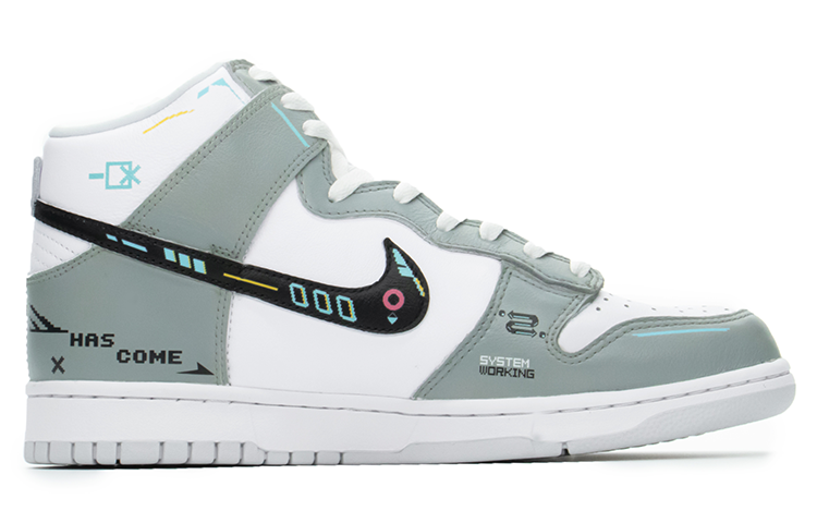 Order 【定制球鞋】 Nike Dunk High fzbb 爆款回歸定制 賽博朋克 未來遊戲 頭號玩家 機能像素 高幫 板鞋 男款 電玩灰