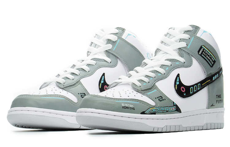 Lookbook 【定制球鞋】 Nike Dunk High fzbb 爆款回歸定制 賽博朋克 未來遊戲 頭號玩家 機能像素 高幫 板鞋 男款 電玩灰