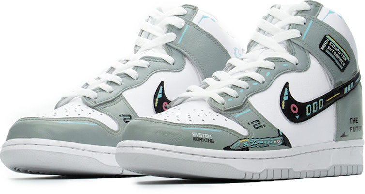 【定制球鞋】 Nike Dunk High fzbb 爆款回歸定制 賽博朋克 未來遊戲 頭號玩家 機能像素 高幫 板鞋 男款 電玩灰 Lookbook 【定制球鞋】 Nike Dunk High fzbb 爆款回歸定制 賽博朋克 未來遊戲 頭號玩家 機能像素 高幫 板鞋 男款 電玩灰