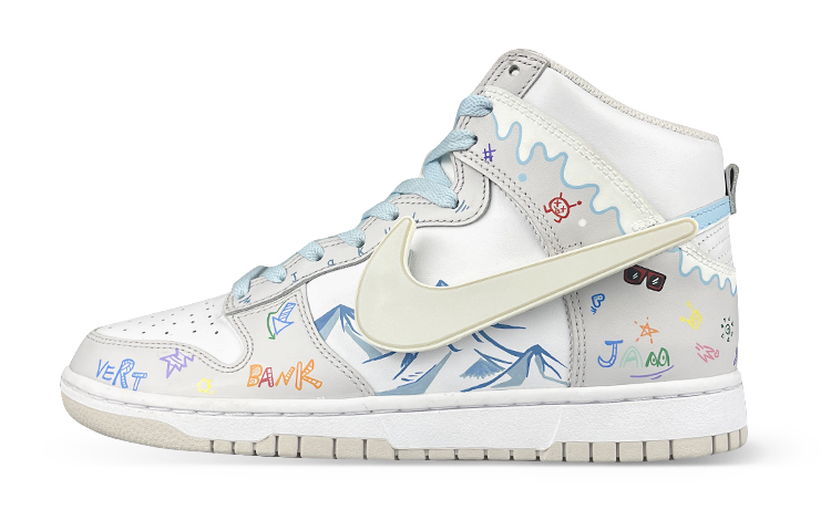 Buy 【カスタムシューズ】ナイキ ダンク ハイ 'サイバーパンク スノーグラフィティ' DD1399-100(Team叁-男款LED高帮雪山)