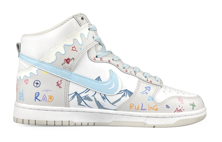 Lookbook 【カスタムシューズ】ナイキ ダンク ハイ 'サイバーパンク スノーグラフィティ' DD1399-100(Team叁-男款LED高帮雪山)