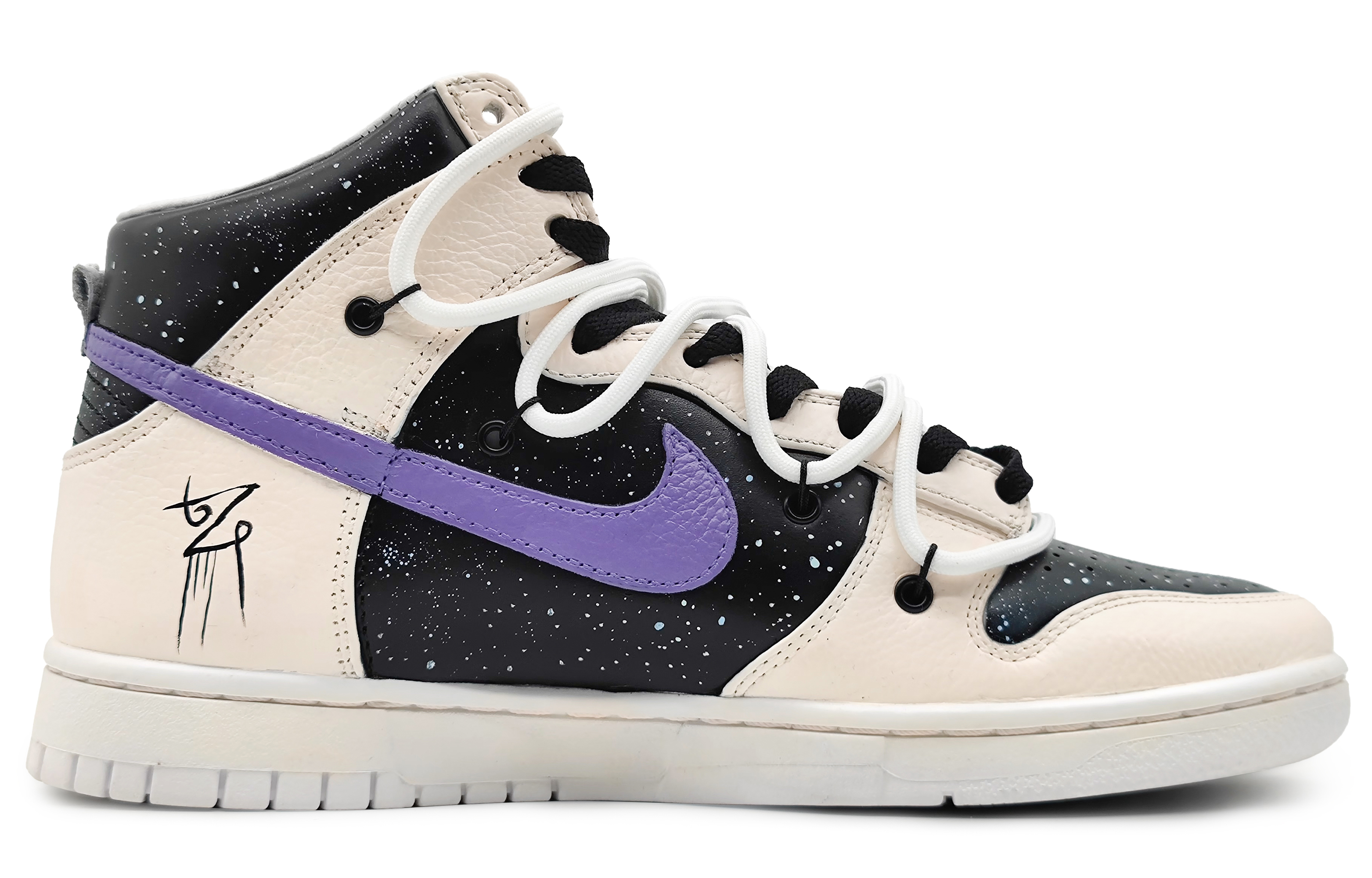 [Custom Shoes] Nike Dunk High 'Ghost Peach Talisman Embroidery Stars' 圖 2