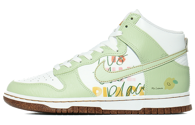 Buy 나이키 덩크 하이 '그래피티 레몬 화이트-그린' (커스텀) DQ7680-300(Team10-涂鸦LEMON）