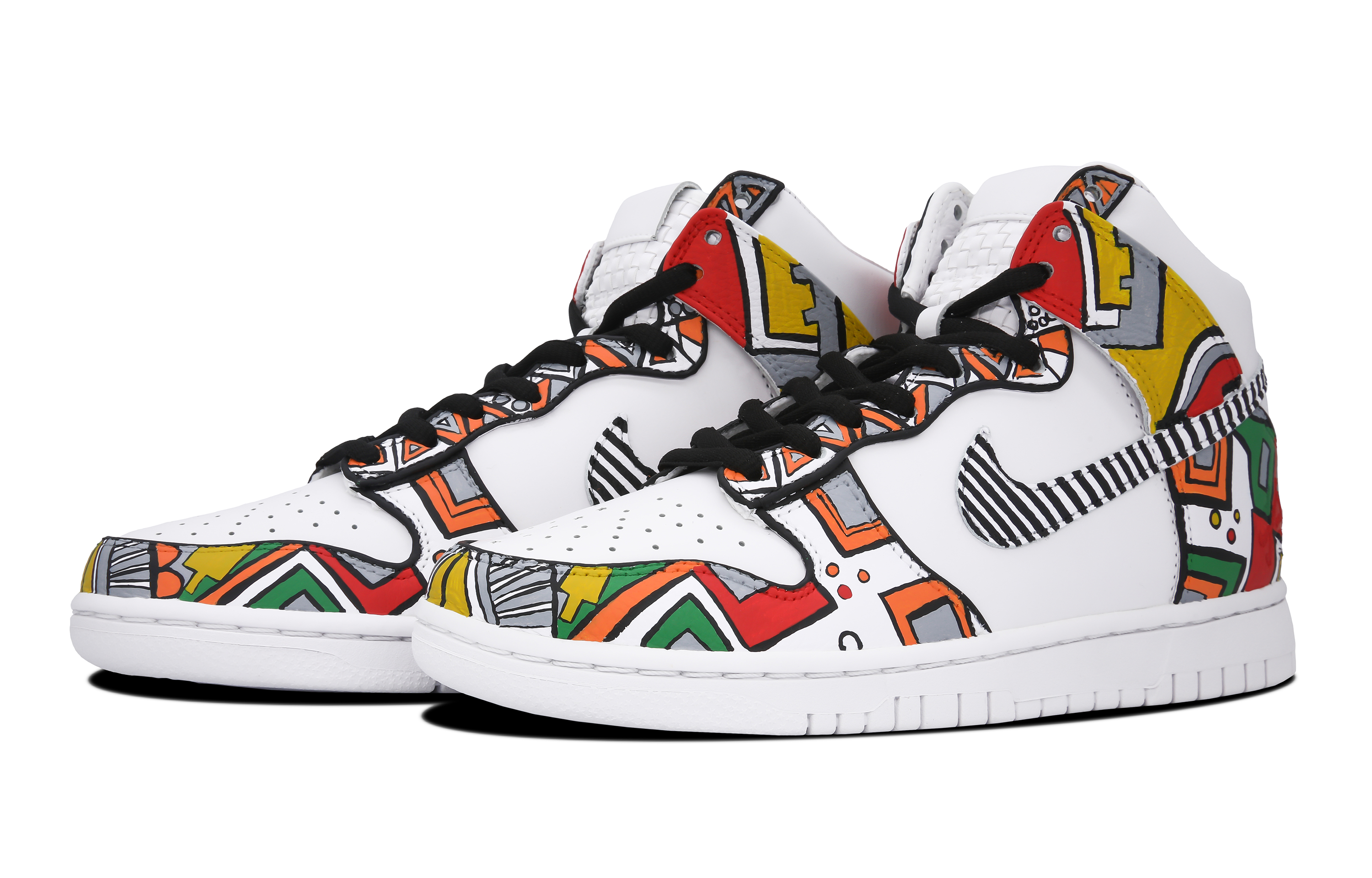 [Custom Shoes] Nike Dunk High 'Hand-Painted Fangyuan Orange White' 圖 3