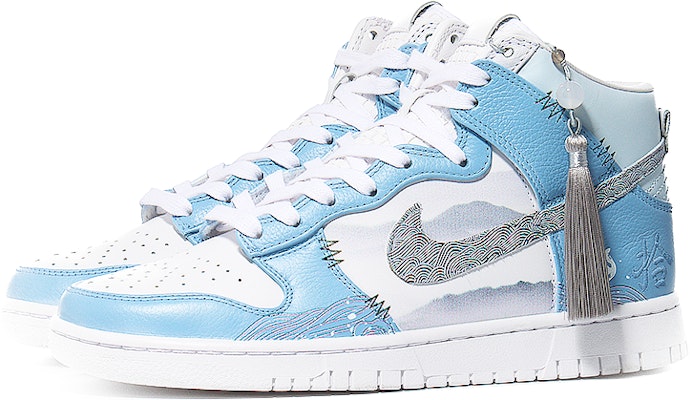 【訂製球鞋】 Nike Dunk High 水墨川水 江山如畫 防滑輕便 潮流你的 高幫 板鞋 男女同款 藍白 Lookbook 【訂製球鞋】 Nike Dunk High 水墨川水 江山如畫 防滑輕便 潮流你的 高幫 板鞋 男女同款 藍白
