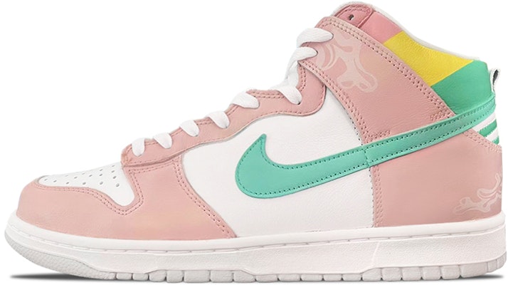 【定制球鞋】 Nike Dunk High 戀愛巷 噴繪 高幫 板鞋 男款 粉藍 Buy 【定制球鞋】 Nike Dunk High 戀愛巷 噴繪 高幫 板鞋 男款 粉藍