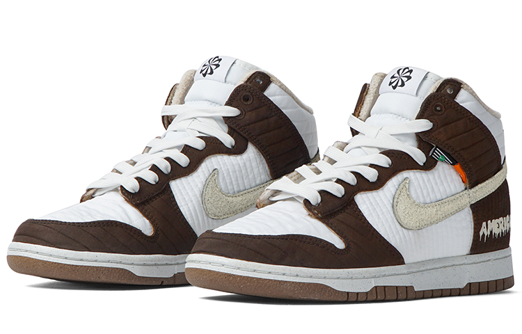 Lookbook [Zapatos Personalizados] Nike Dunk High 'Mocha Vintage' DD3362-200(Team拾柒-男款高帮加浓美式板鞋)