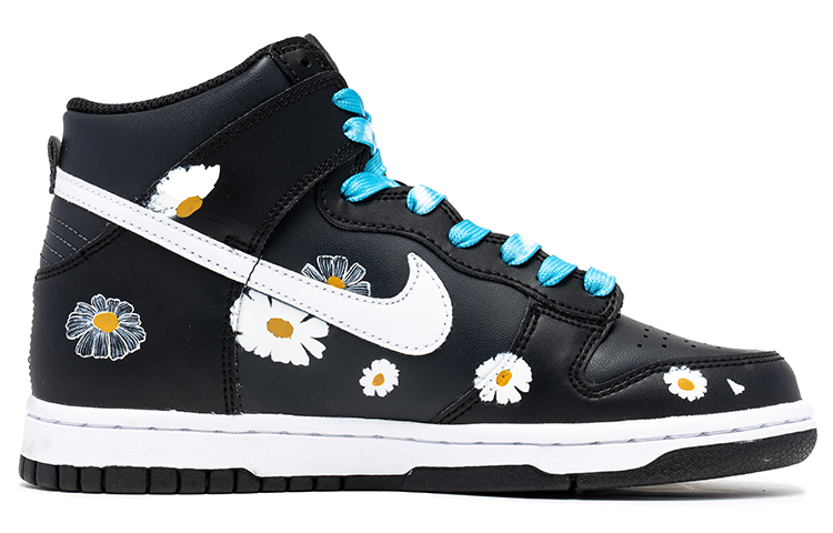 Order 나이키 덩크 하이 '판다 데이지 발렌타인' (커스텀) DD1399-105(TeamB-男款小雏菊黑白)