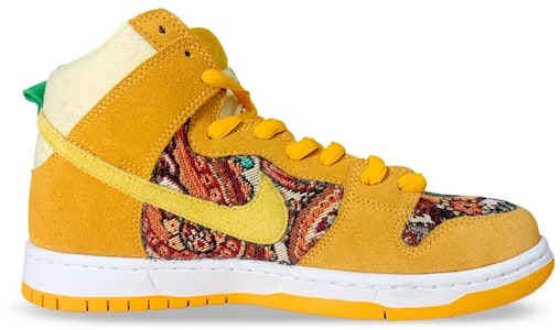 【定制球鞋】Nike Dunk High 水果系列 復古風 工裝 腰果花 貼布 菠蘿 休閒 低幫 板鞋 男女同款 黃棕 Order 【定制球鞋】Nike Dunk High 水果系列 復古風 工裝 腰果花 貼布 菠蘿 休閒 低幫 板鞋 男女同款 黃棕