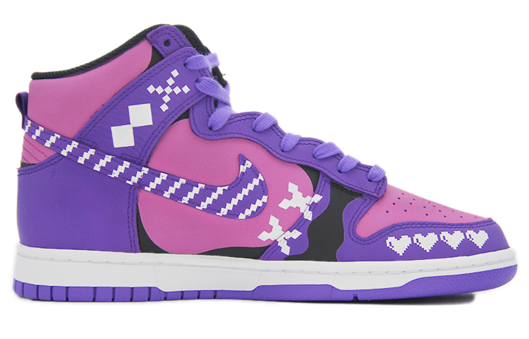 Lookbook [定制鞋] 耐克Dunk高帮‘粉紫像素’ DV0829-500（TEAM110-电子像素兔SBOX）