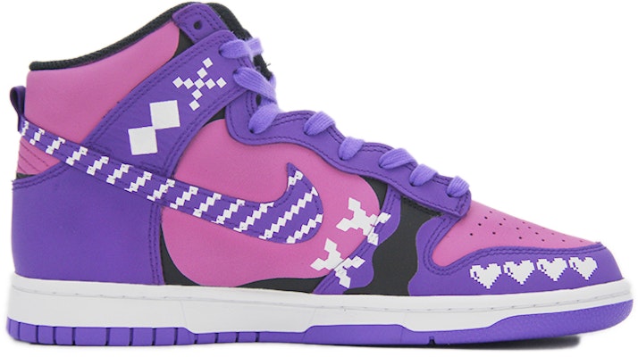 나이키 덩크 하이 "핑크 퍼플 픽셀" (커스텀) DV0829-500(TEAM110-电子像素兔SBOX) Lookbook 나이키 덩크 하이 "핑크 퍼플 픽셀" (커스텀) DV0829-500(TEAM110-电子像素兔SBOX)