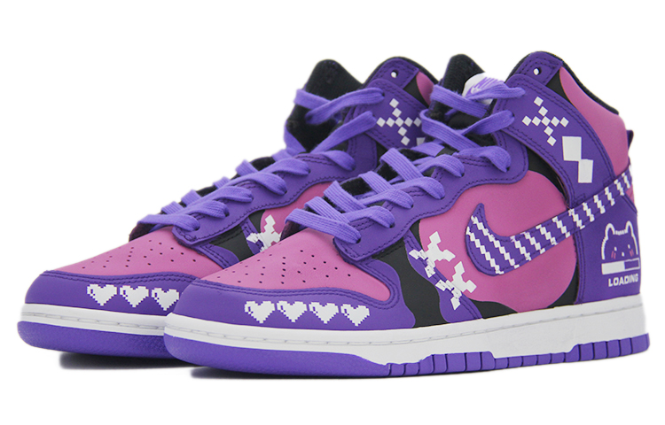 Shop [定制鞋] 耐克Dunk高帮‘粉紫像素’ DV0829-500（TEAM110-电子像素兔SBOX）