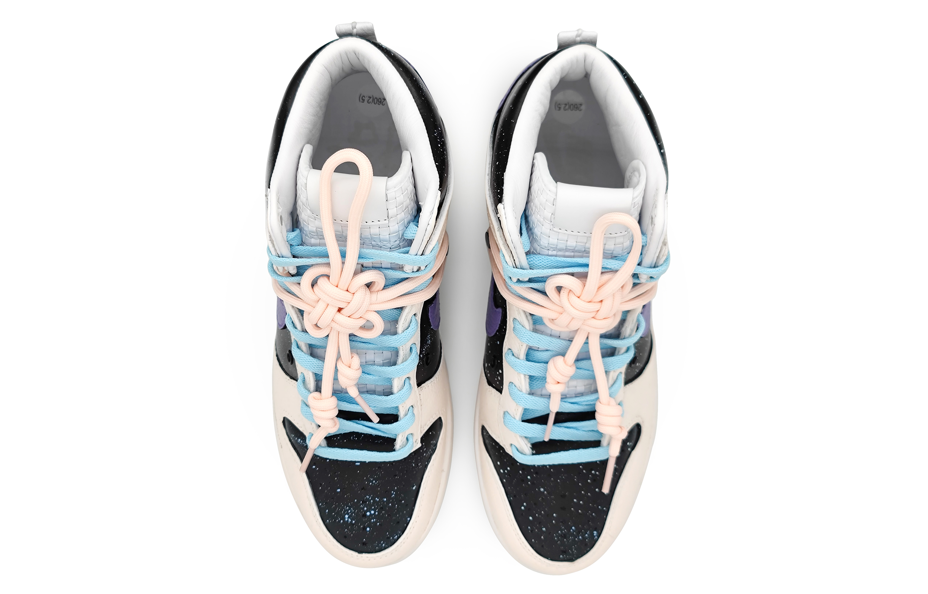 Shop [Kasual Custom] Nike Dunk High 'Merah Jambu Rhyme Langit Berbintang' DO2321-111(Team16-男女款粉韵星空)