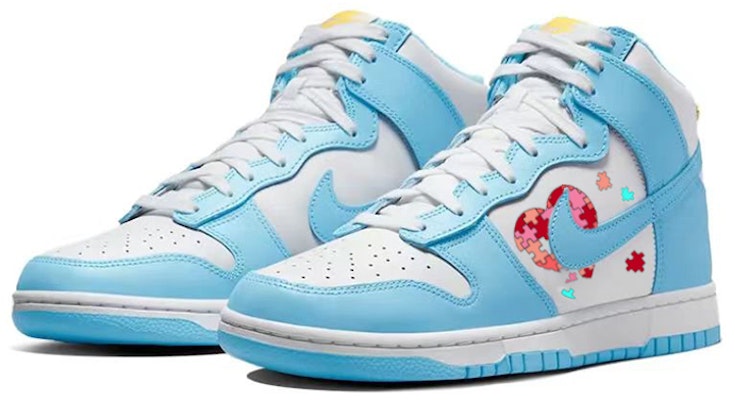 나이키 덩크 하이 '픽셀 하트 블루' (커스텀) DD1399-401(Team56-积木爱心) Lookbook 나이키 덩크 하이 '픽셀 하트 블루' (커스텀) DD1399-401(Team56-积木爱心)