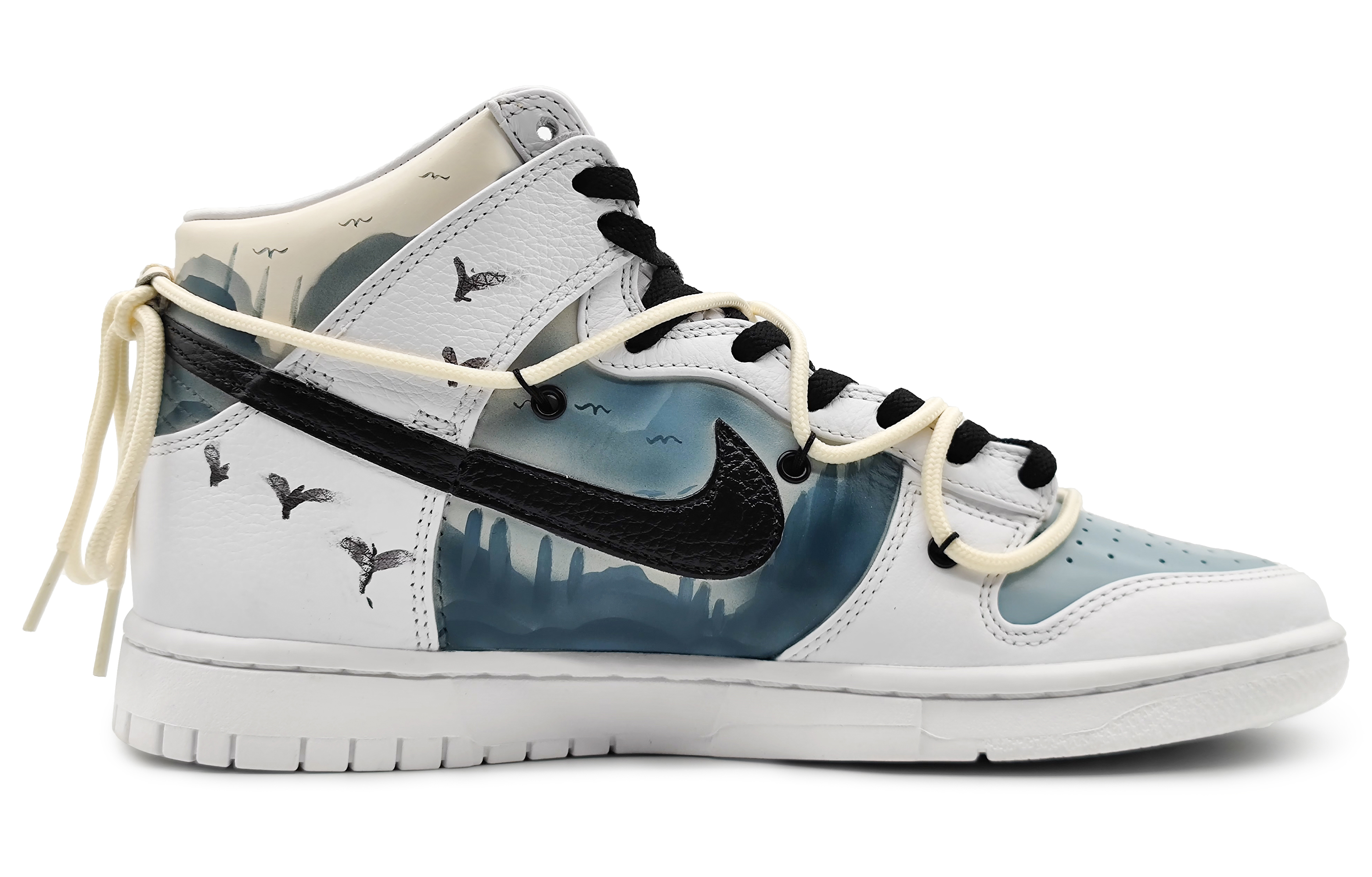 [Custom Shoes] Nike Dunk High 'Shi Ink Mountains and Flying Birds' 圖 2