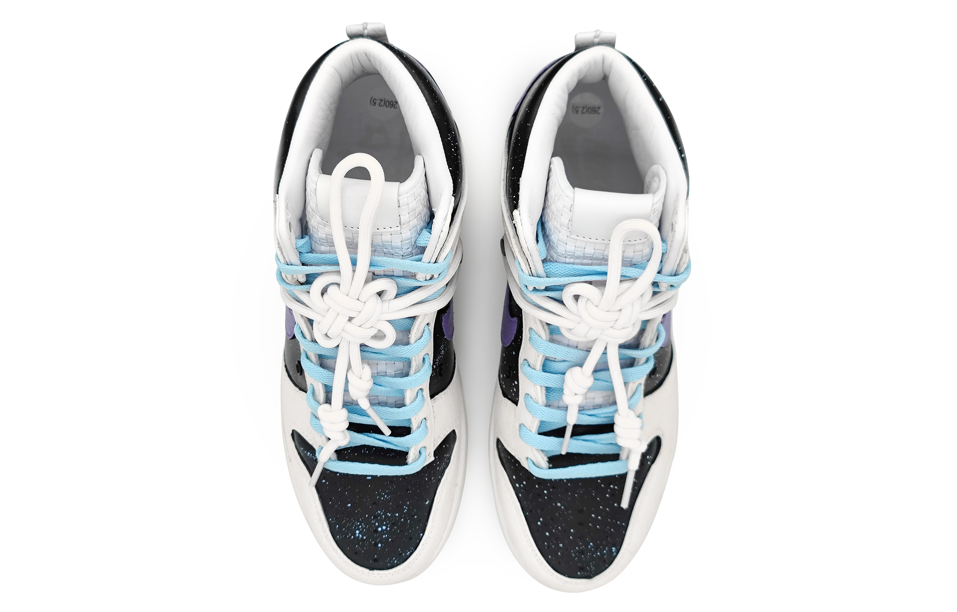 Shop [Sepatu Custom] Nike Dunk High 'Langit Berbintang Perak' DO2321-111(Team16-男女款银色星空)