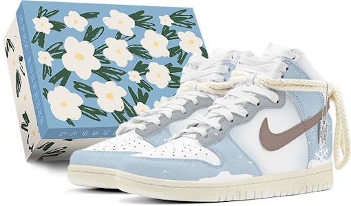 Nike Dunk High カスタム「雪国ロマンス」(ブルーホワイト) DO2321-111(TeamS-复古麻绳雪花S-BOX) Buy Nike Dunk High カスタム「雪国ロマンス」(ブルーホワイト) DO2321-111(TeamS-复古麻绳雪花S-BOX)