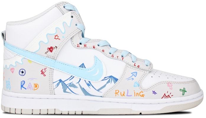 【定制球鞋】 Nike Dunk High “Vast Grey”雪山 滑板 塗鴉 流淌 手繪噴繪 高幫 板鞋 男女同款 灰藍白 Order 【定制球鞋】 Nike Dunk High “Vast Grey”雪山 滑板 塗鴉 流淌 手繪噴繪 高幫 板鞋 男女同款 灰藍白