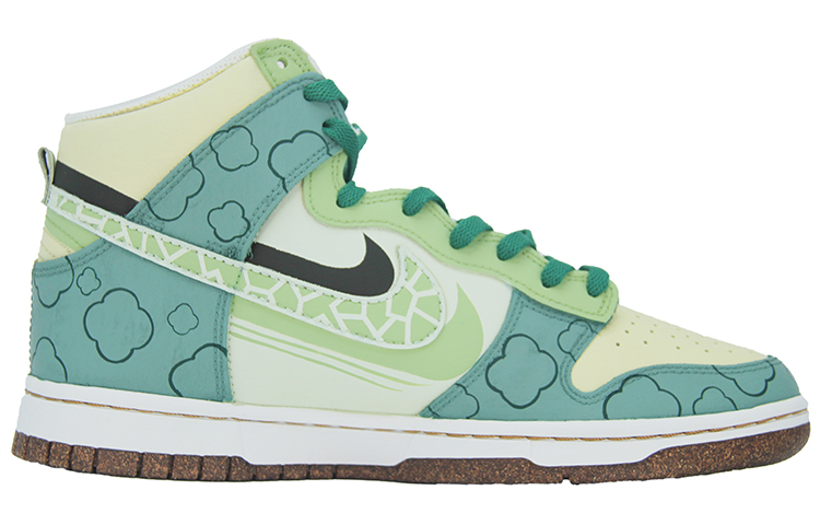 Lookbook [Sepatu Kustom] Nike Dunk High 'Kuning Hijau Semanggi' DQ7680-300（TEAM110-斑驳四叶草SBOX）