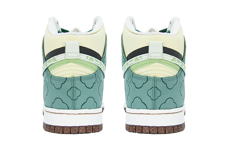 Purchase [Sepatu Kustom] Nike Dunk High 'Kuning Hijau Semanggi' DQ7680-300（TEAM110-斑驳四叶草SBOX）