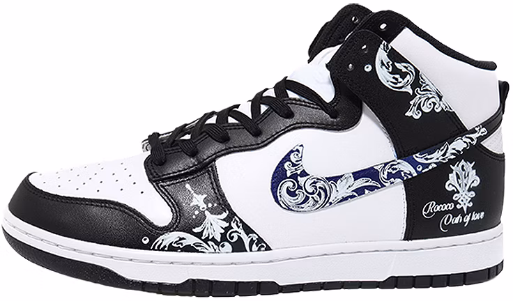 custom-shoes-nike-dunk-high-retro-love-oath-black-white