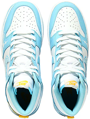 【定製球鞋】Nike Dunk High retro 愛之誓言 清新天藍 耐磨防滑 高筒 滑板鞋 男款 白藍 Shop 【定製球鞋】Nike Dunk High retro 愛之誓言 清新天藍 耐磨防滑 高筒 滑板鞋 男款 白藍