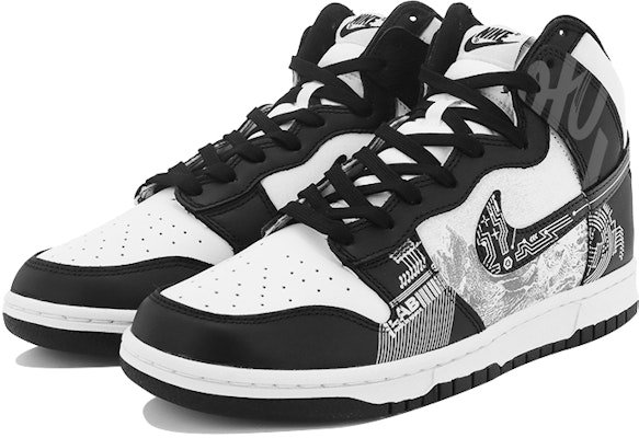 【定製球鞋】 Nike Dunk High Retro 逐月計畫 登月月球 復古休閒 高筒 板鞋 男款 黑白 Lookbook 【定製球鞋】 Nike Dunk High Retro 逐月計畫 登月月球 復古休閒 高筒 板鞋 男款 黑白