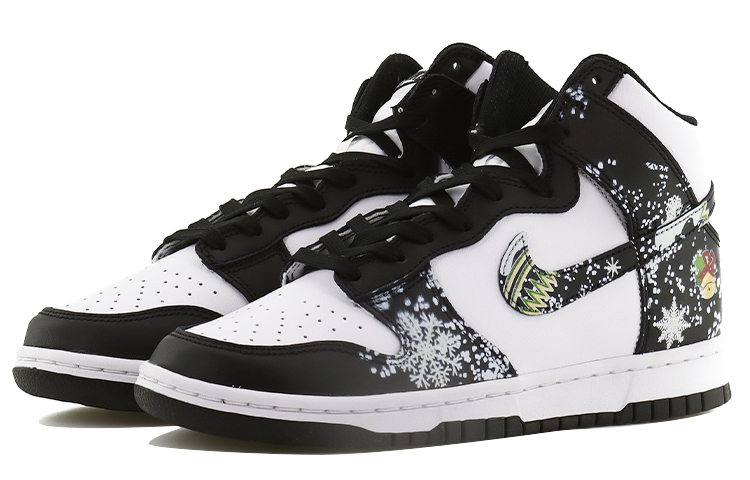 Lookbook [定制鞋款] 耐克Dunk高帮复古'新年雪花黑白' DD1399-105(Team10-冬季雪景QD)