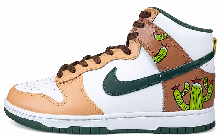 custom-shoes-nike-dunk-high-retro-white-brown-green-desert-wild-west