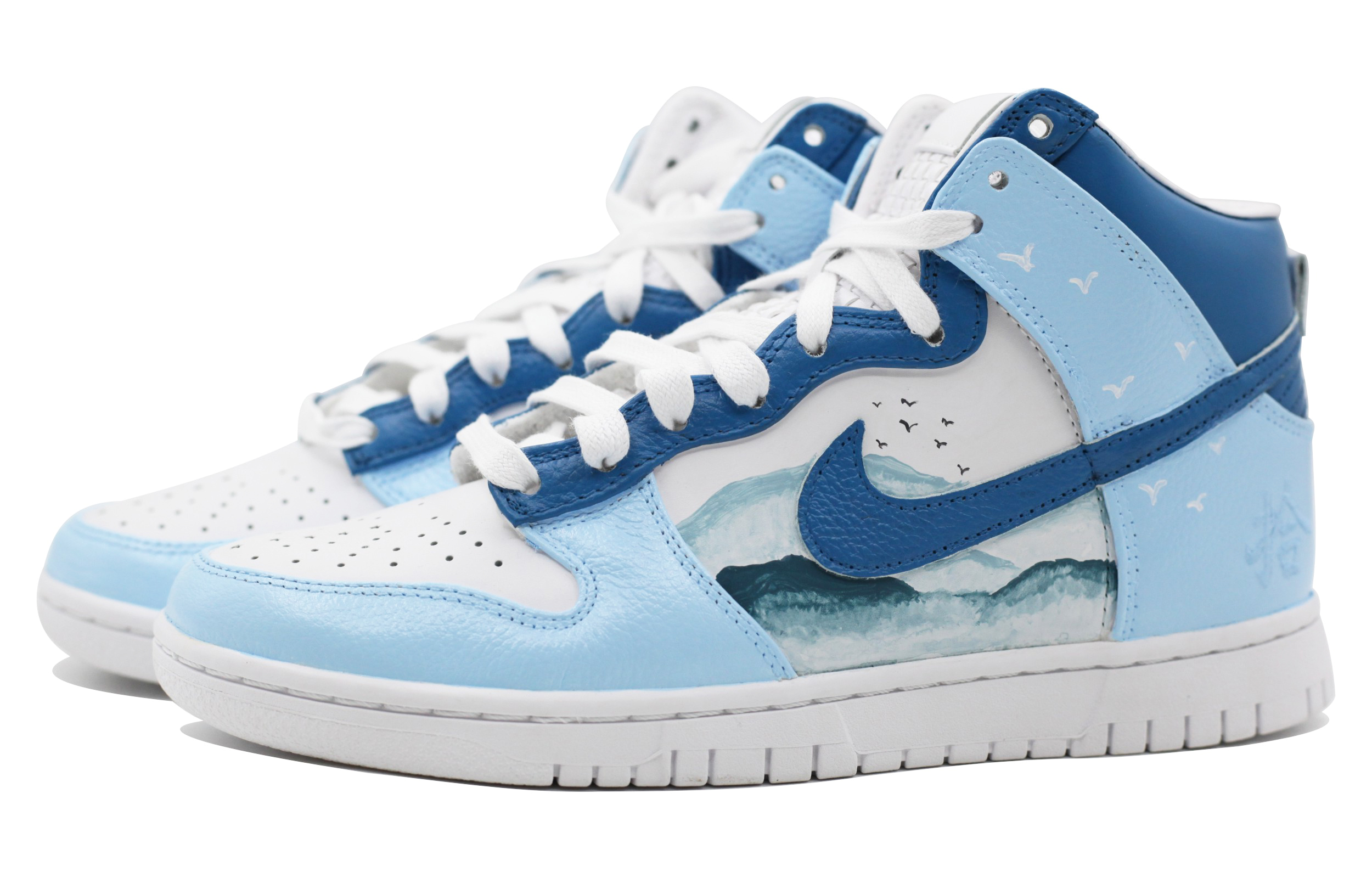 Lookbook [定制鞋] 耐克 Dunk 高帮复古 PRM '蓝白色' DO2321-111(Team39-AMY88国风)