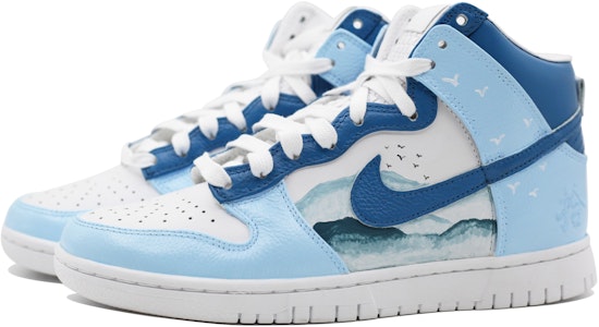 나이키 덩크 하이 레트로 프리미엄 '블루 화이트' (커스텀) DO2321-111(Team39-AMY88国风) Lookbook 나이키 덩크 하이 레트로 프리미엄 '블루 화이트' (커스텀) DO2321-111(Team39-AMY88国风)