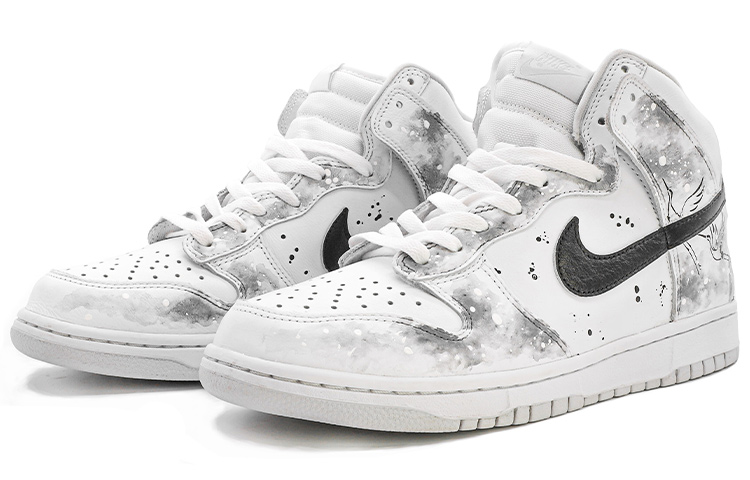 Lookbook 【訂製球鞋】 Nike Dunk High SP "Pure Platinum" 中國風 水墨丹青 高幫 板鞋 男女同款 黑白